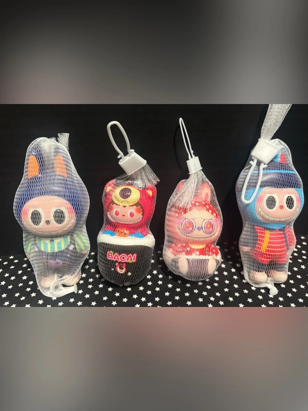 Cute Labubu Monster Squishies & Keyring Set - Multicolor Cute Plush Toys 8pcs